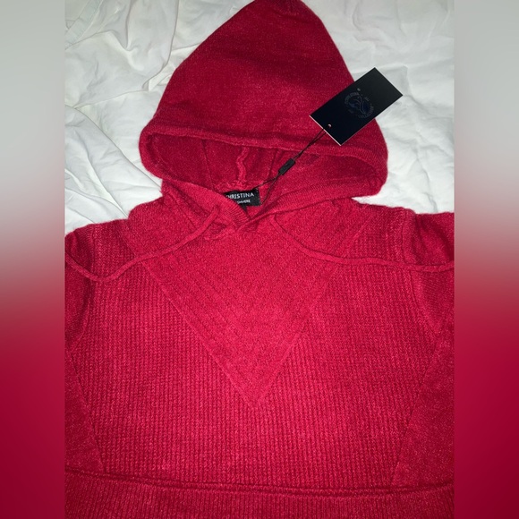 S.Christina Maroon/Red Cashmere Hoodie - Picture 8 of 8